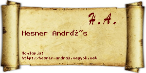 Hesner András névjegykártya